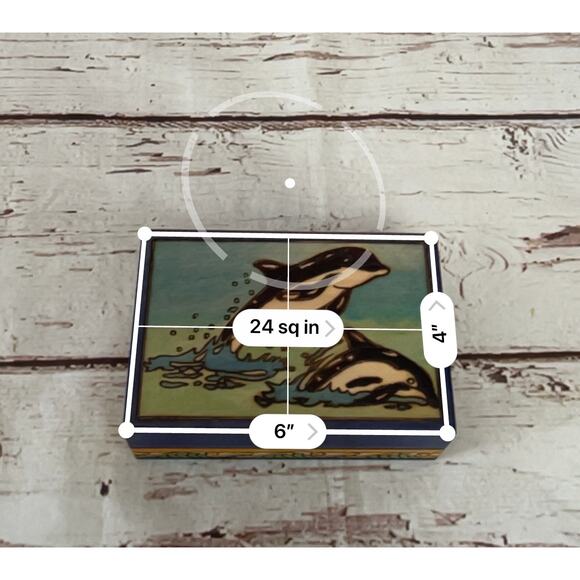 Vintage Dolphin Polished Jewelry Keepsake Trinket Box - Picture 4 of 10